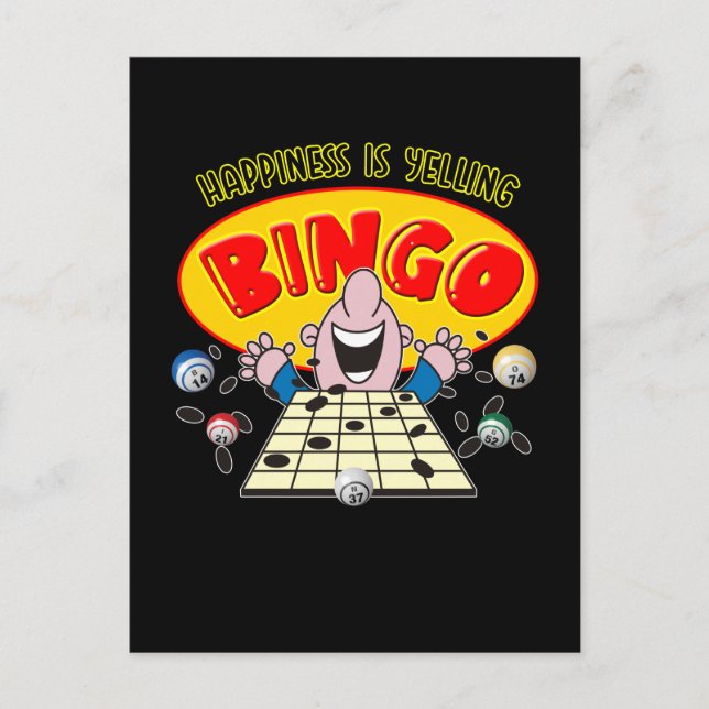 Funny Bingo Grandma Grandpa Bingo Gambling Postkarte (Vorderseite)