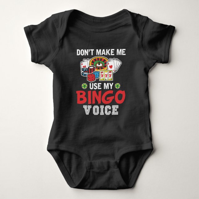 Funny Bingo Player Casino Gambler Bingo Voice Baby Strampler (Vorderseite)
