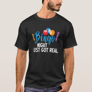 Funny Bingo Player Lotterie Game Lucky Gambling Bi T-Shirt