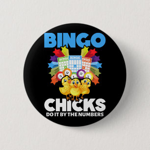Funny Bingo Women Bingo Player Girls Button