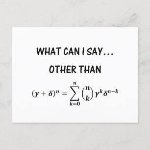 Funny Binomial Theorem STEM Math Science Spaß Postkarte