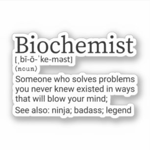 Funny Biochemiist Definition, Biochemie Aufkleber