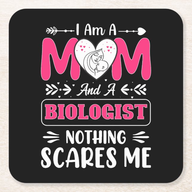 Funny Biologist Mama, Biologe Mama Funny Rechteckiger Pappuntersetzer (Vorderseite)