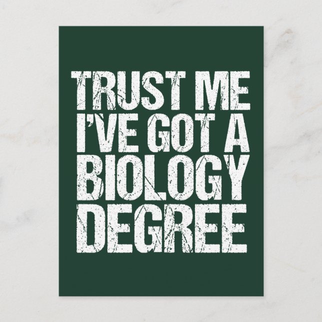 Funny Biology Major Abschluss Green Biologin Postkarte (Vorderseite)