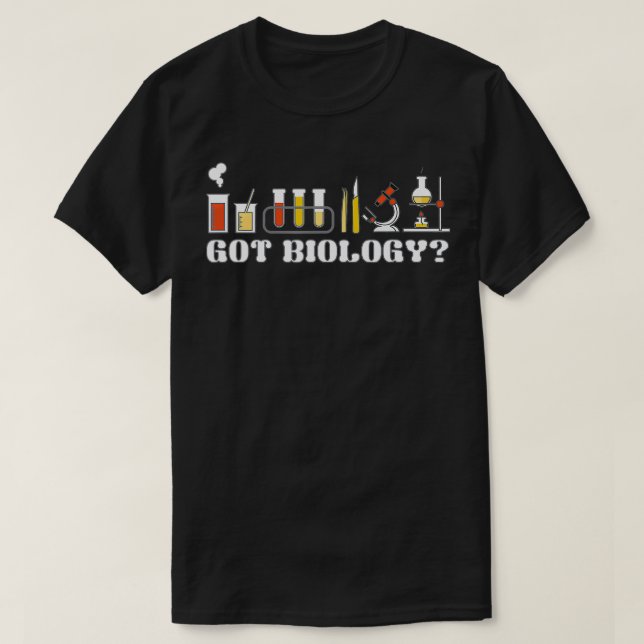 Funny Biology Science Test Tubes Microscope T-Shirt (Design vorne)