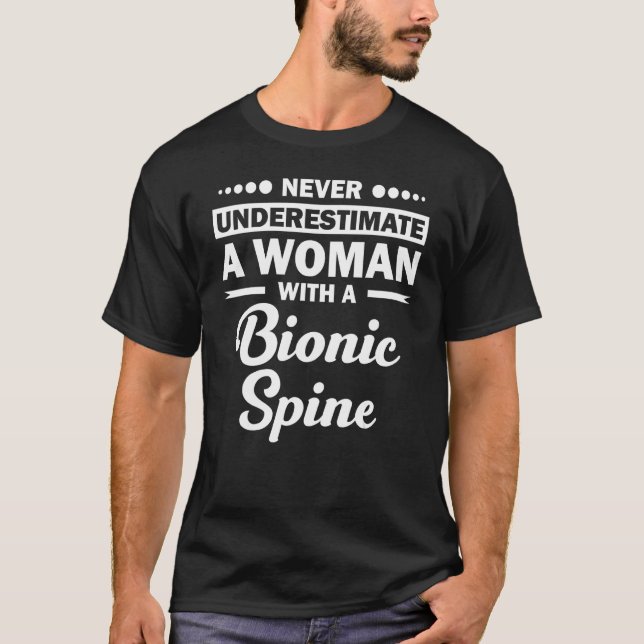 Funny Bionic Spine Operation Erholung Gaben Back S T-Shirt (Vorderseite)