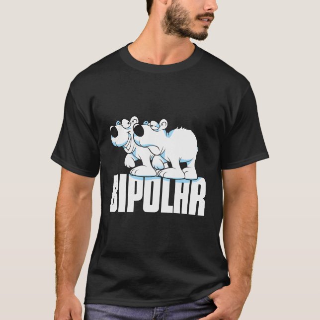 Funny Bipolar Polar Bär traurig und glücklich T-Shirt (Vorderseite)