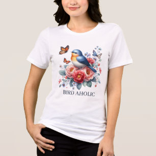 Funny bird aholic hinzufügen Tri-Blend shirt