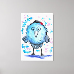 Funny Bird - Aquarell Leinwanddruck