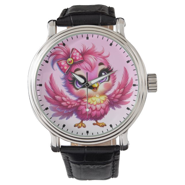 Funny Bird Cartoon Sublimation-56342 Armbanduhr (Vorderseite)
