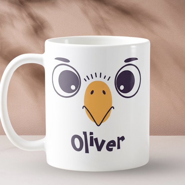 Funny Bird Gefecht mit großen Augen Kaffeetasse (Von Creator hochgeladen)