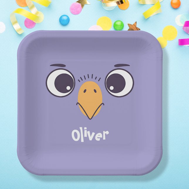 Funny Bird Gefecht mit großen Augen Pappteller (Von Creator hochgeladen)