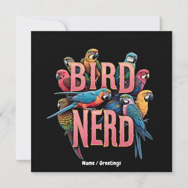 Funny Bird Nerd Design für Vogelbeobachter und Lov Einladung (Vorderseite)