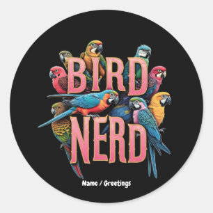 Funny Bird Nerd Design für Vogelbeobachter und Lov Runder Aufkleber