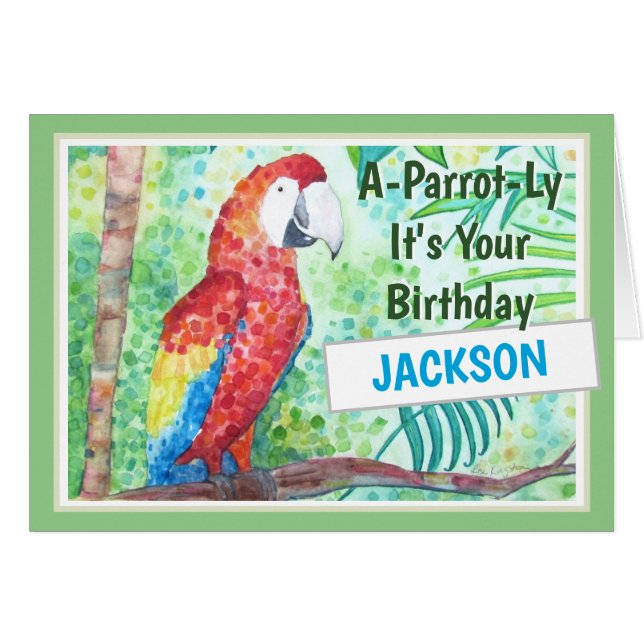 Funny Bird Personalisiert Bird-Day Card (Vorderseite (Horizontal))