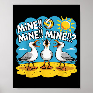 Funny Bird Pielen Volleyball Mine Game Day Vibes Poster