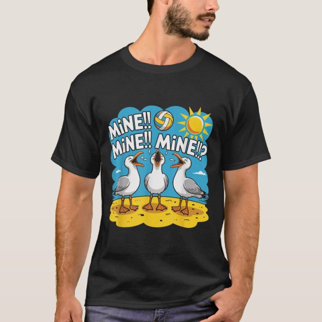 Funny Bird Pielen Volleyball Mine Game Day Vibes T-Shirt (Vorderseite)