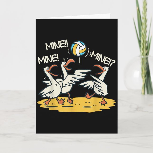 Funny Bird Playing Volleyball Mine Game Day Beach  Karte (Vorderseite)