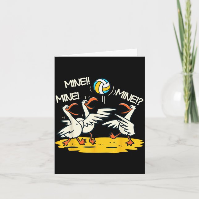 Funny Bird Playing Volleyball Mine Game Day Beach  Karte (Vorderseite)