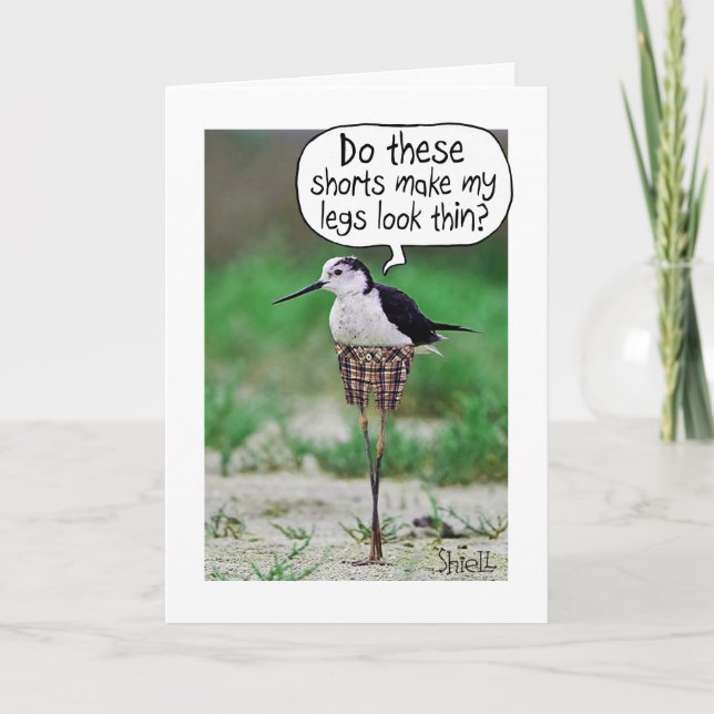 FUNNY BIRD SHORD Card oder Geschenk Karte (Vorderseite)