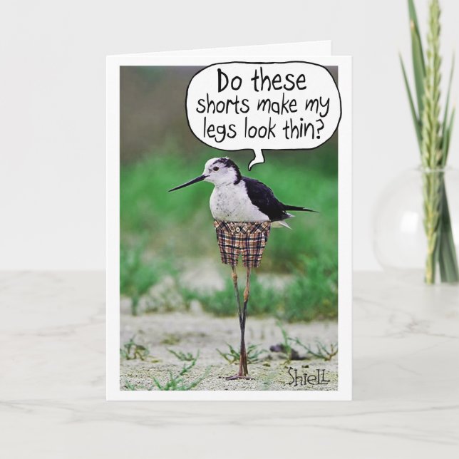 FUNNY BIRD SHORD Card oder Geschenk Karte (Vorderseite)
