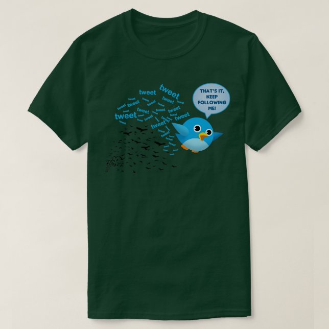 Funny Bird Social Media zu Parody T-Shirt (Design vorne)