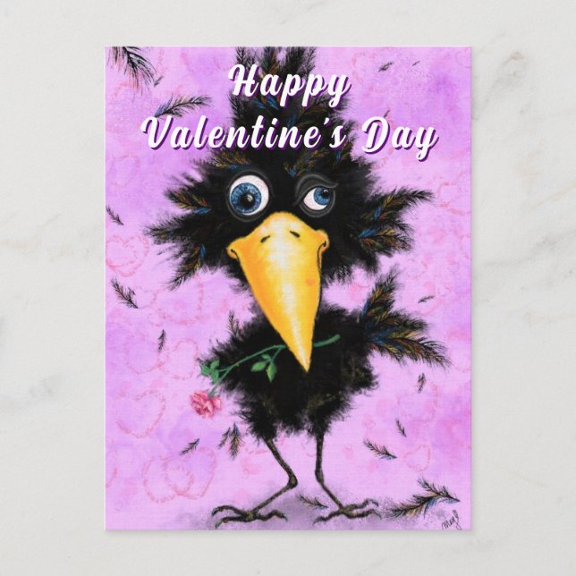 Funny Bird Valentine's Day Card Postkarte (Vorderseite)