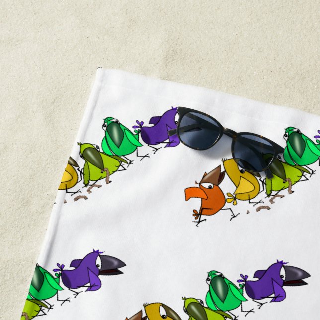 Funny Birds Beach Handtuch (Beispiel)