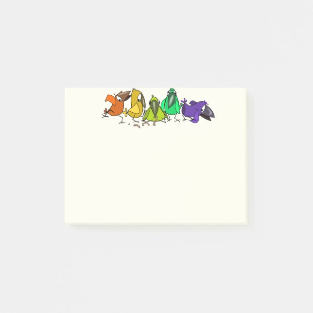 Funny Birds Post-it® Notes Post-it Klebezettel (Vorderseite)