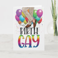 Funny Birth GAY Mens Legs Rainbow Birthday