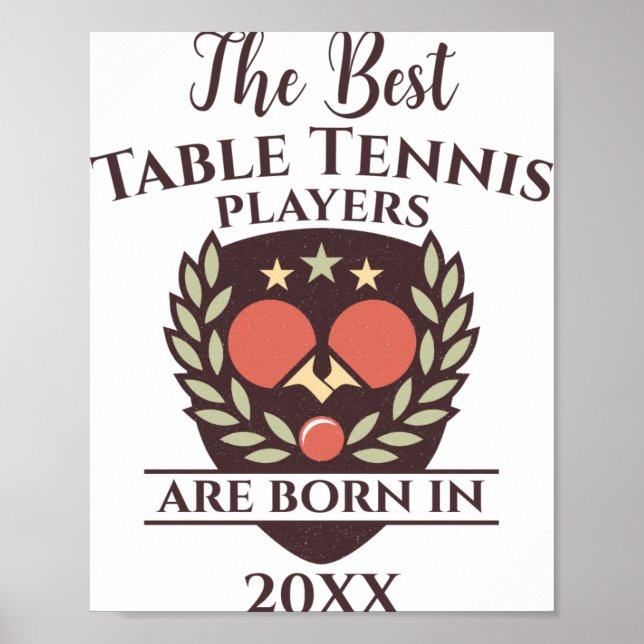 Funny Birth Year Birthday Name Table Tennis  Poster (Vorne)