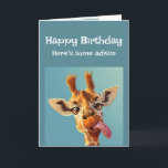 Funny Birthday Advice Giraffe Sticken der Zunge he Karte<br><div class="desc">Funny Birthday Advice Giraffe Sticken der Zunge heraus</div>