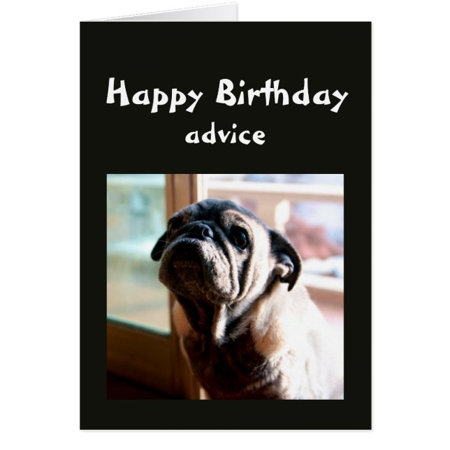 Funny Birthday Advice über das Licht von Mops Hund (Vorne)
