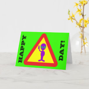 Funny Birthday Alien Happy Over the Hill Karte