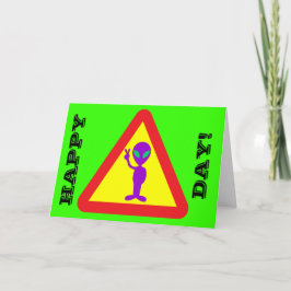 Funny Birthday Alien Happy Over the Hill Karte