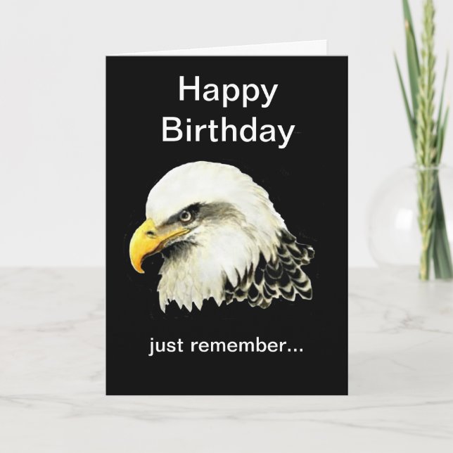 Funny Birthday, Bald ist schön Bald Eagle Karte (Vorderseite)