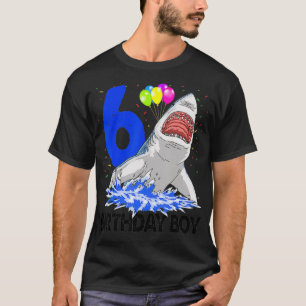 Funny Birthday Boy 6 Shark T-Shirt Frauen Feier