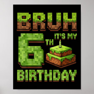 Funny Birthday Boy Bruh sein 6. Geburtstagsspiel P Poster