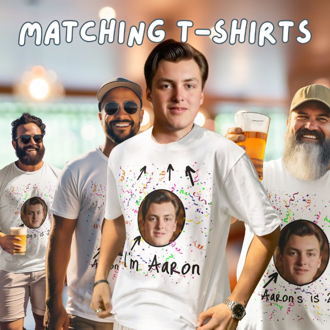 Funny Birthday Boy Fügen Sie Ihr Gesicht Party Shi T-Shirt (Von Creator hochgeladen)