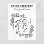 Funny Birthday Boyfriend zu meiner Lieblingsperson Postkarte<br><div class="desc">Unsere Funny Birthday Boyfriend/Girlfriend To My Favorite Person Postcard ist eine großartige Geburtstagskarte für alle,  die ein gutes Lachen Lieben.</div>