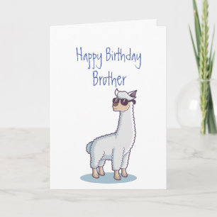 Funny Birthday Brother Age Llama Animal Karte