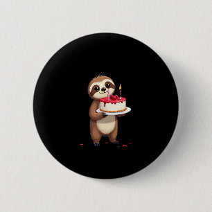 Funny Birthday Cake mit Sloth Kostüm für Jungs und Button