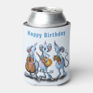 Funny Birthday Can Cooler mit Mouse Music Band Dosenkühler