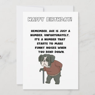 Funny Birthday Card - Alter ist nur eine Zahl Einladung