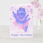 Funny Birthday Card Ballerina Hippo Ballet Dancer Karte<br><div class="desc">Funny Happy Birthday Cards - Prima Ballerina Hippo - oder Ihren Text hinzufügen / Name / Mehr - MIGNETER Malerei Design</div>