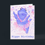 Funny Birthday Card Ballerina Hippo Ballet Dancer Karte<br><div class="desc">Funny Happy Birthday Cards - Prima Ballerina Hippo - oder Ihren Text hinzufügen / Name / Mehr - MIGNETER Malerei Design</div>