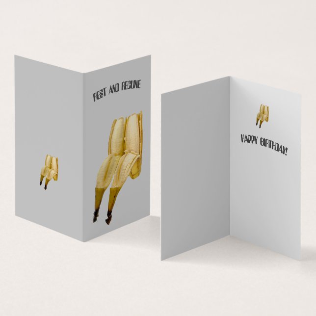 FUNNY BIRTHDAY CARD BANANA GREETING (Innenseite und Außenseite)