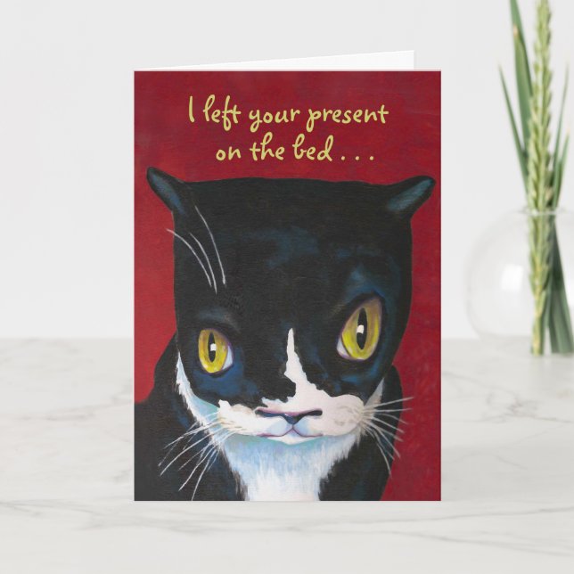 Funny Birthday Card bei Katze Karte (Vorderseite)
