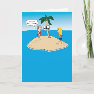 Funny Birthday Card: Desert Island Karte