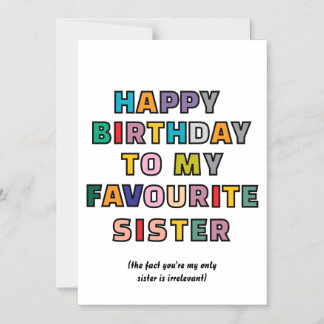 Funny Birthday Card for Sister to my favourite sst Magneteinladung